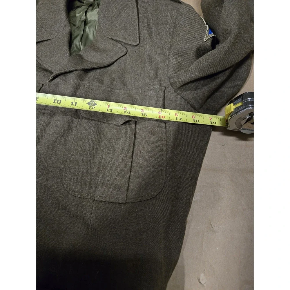 Vintage Eisenhower Jacket Mens 34L Green US Army Ike Uniform Patches Korean‎ War - Picture 9 of 10